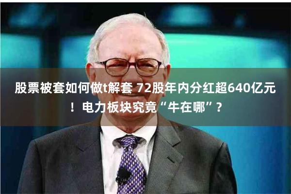 股票被套如何做t解套 72股年内分红超640亿元！电力板块究竟“牛在哪”？