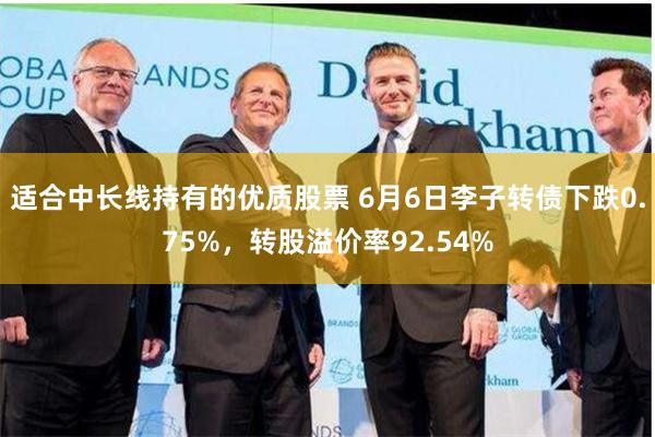 适合中长线持有的优质股票 6月6日李子转债下跌0.75%，转股溢价率92.54%