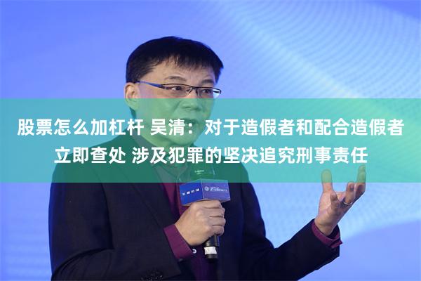 股票怎么加杠杆 吴清：对于造假者和配合造假者立即查处 涉及犯罪的坚决追究刑事责任