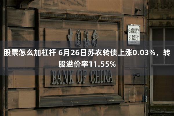 股票怎么加杠杆 6月26日苏农转债上涨0.03%，转股溢价率11.55%