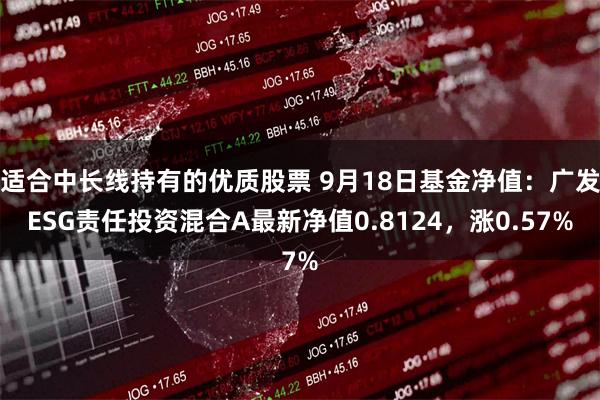 适合中长线持有的优质股票 9月18日基金净值：广发ESG责任投资混合A最新净值0.8124，涨0.57%