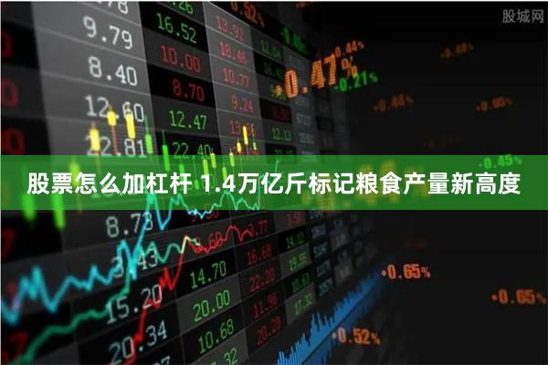 股票怎么加杠杆 1.4万亿斤标记粮食产量新高度