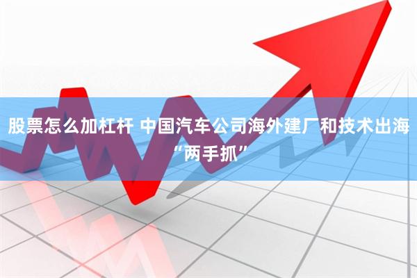 股票怎么加杠杆 中国汽车公司海外建厂和技术出海“两手抓”