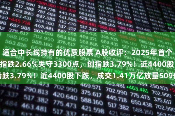适合中长线持有的优质股票 A股收评：2025年首个交易日集体重挫！沪指跌2.66%失守3300点，创指跌3.79%！近4400股下跌，成交1.41万亿放量509亿